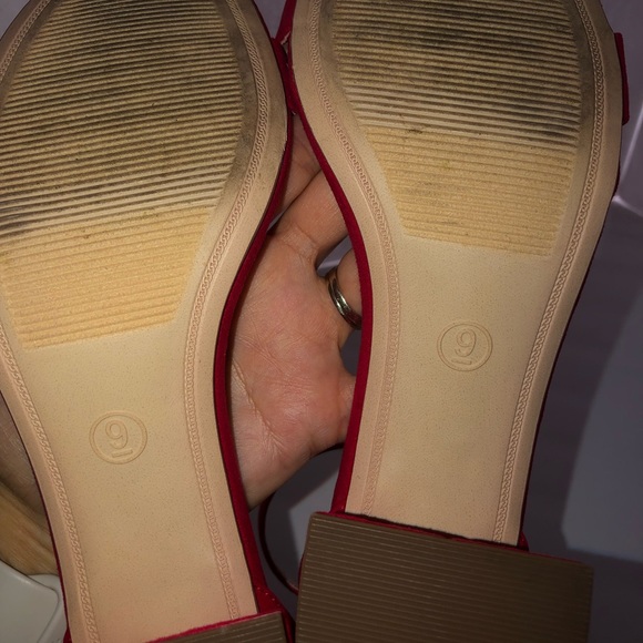 A New Day - Size 8, ladies red block heels - Picture 6 of 8